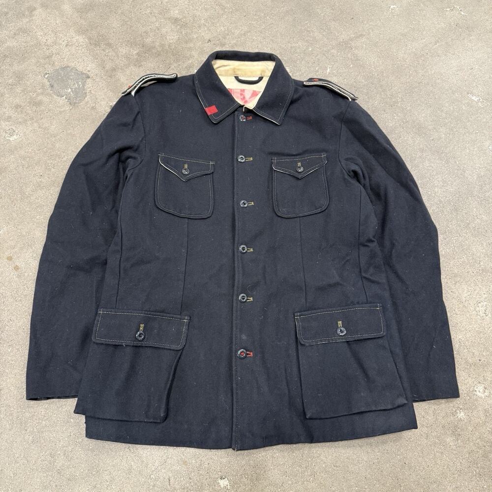 SKUNKFUNK MILITARY WW2 STYLE WOOL OFFICER SHIRT JACKET NAVY XL MEN